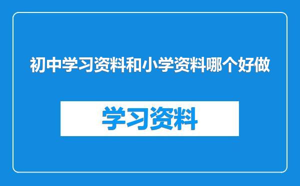 初中学习资料和小学资料哪个好做