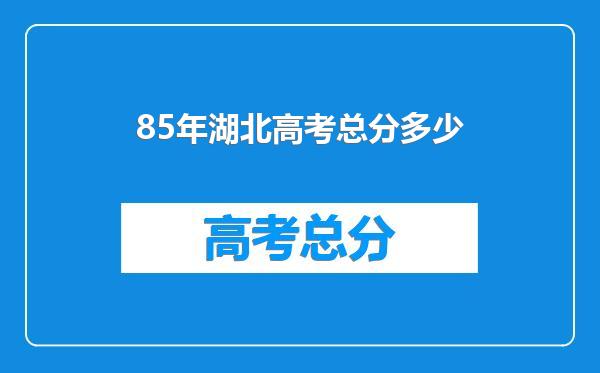 85年湖北高考总分多少