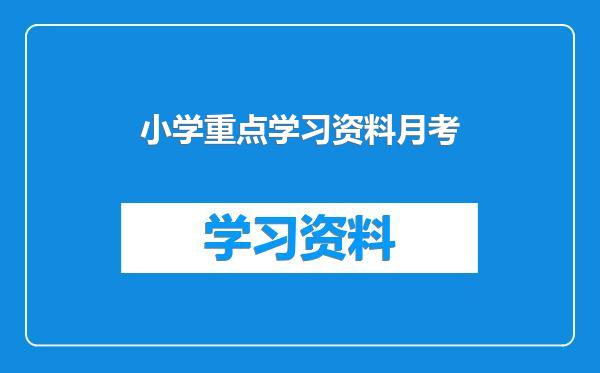 小学重点学习资料月考