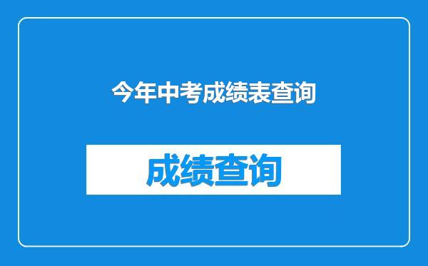 今年中考成绩表查询