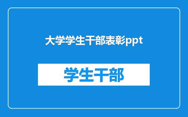 大学学生干部表彰ppt