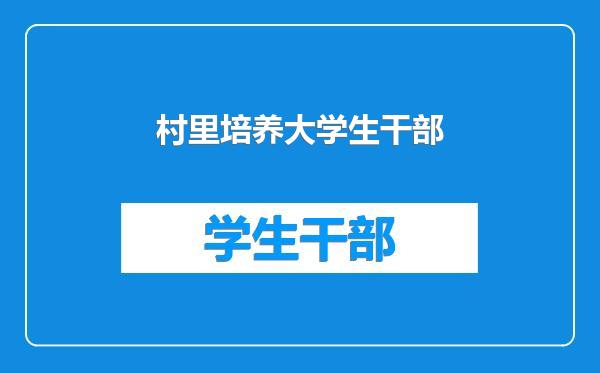 村里培养大学生干部