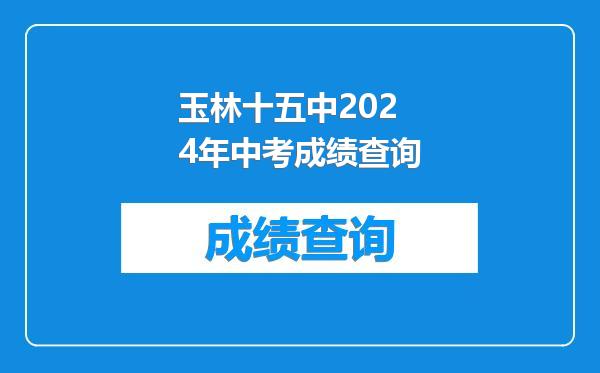 玉林十五中2024年中考成绩查询