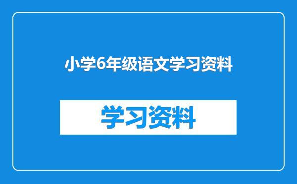 小学6年级语文学习资料