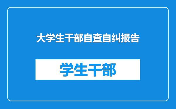 大学生干部自查自纠报告