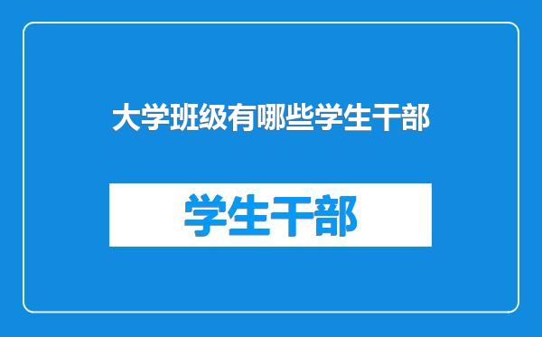 大学班级有哪些学生干部