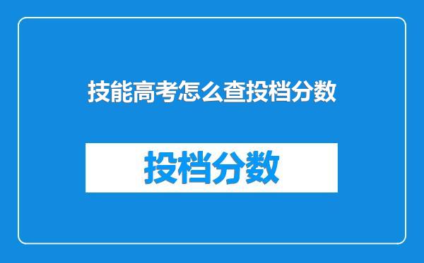 技能高考怎么查投档分数