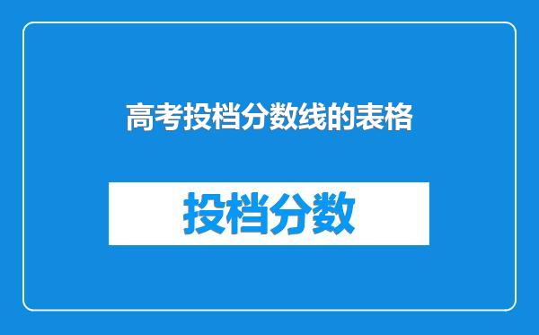 高考投档分数线的表格