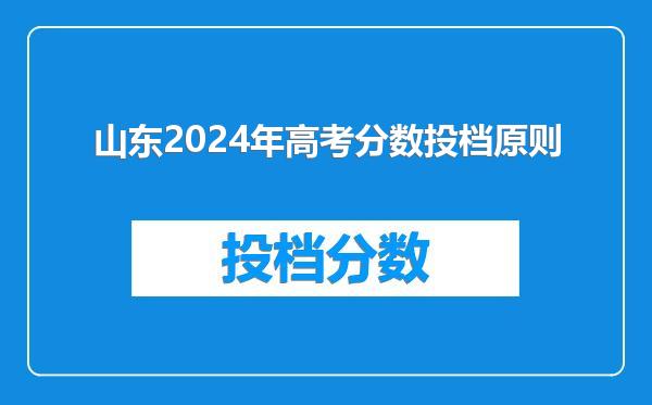 山东2024年高考分数投档原则