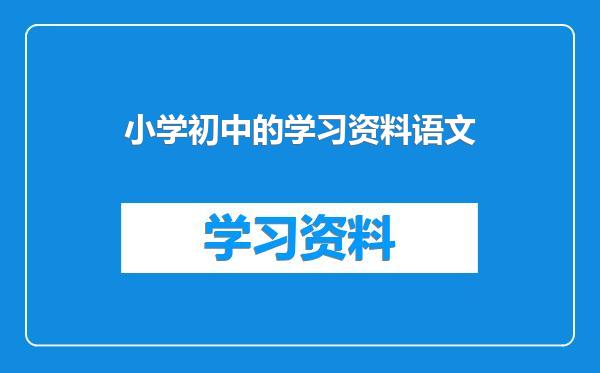 小学初中的学习资料语文