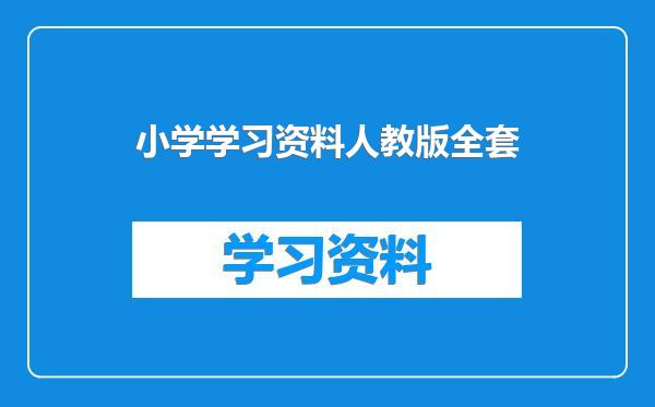 小学学习资料人教版全套