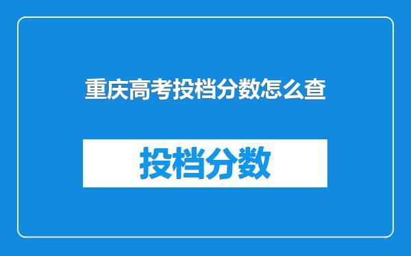 重庆高考投档分数怎么查