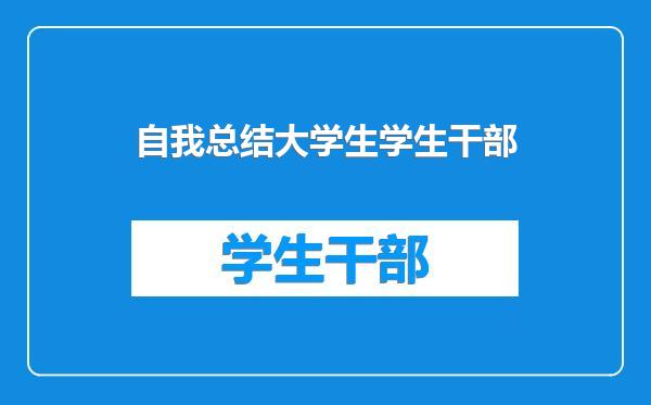 自我总结大学生学生干部