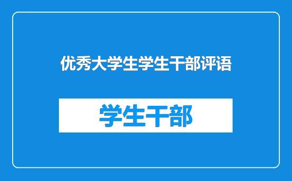 优秀大学生学生干部评语