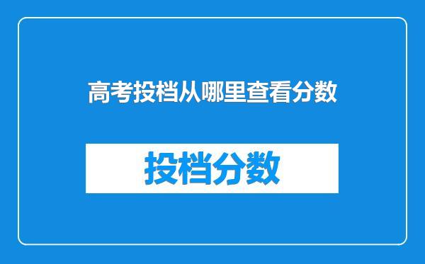 高考投档从哪里查看分数