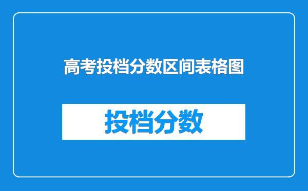 高考投档分数区间表格图