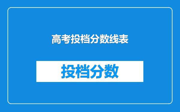 高考投档分数线表