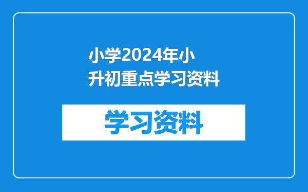 小学2024年小升初重点学习资料