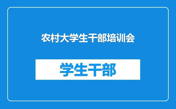 农村大学生干部培训会