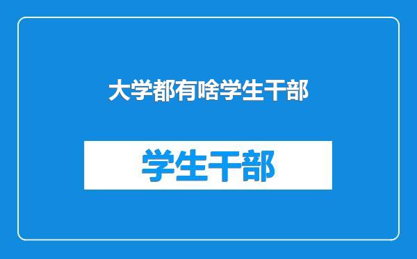 大学都有啥学生干部