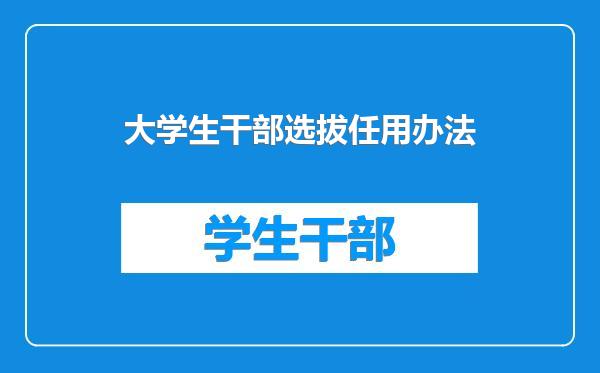 大学生干部选拔任用办法