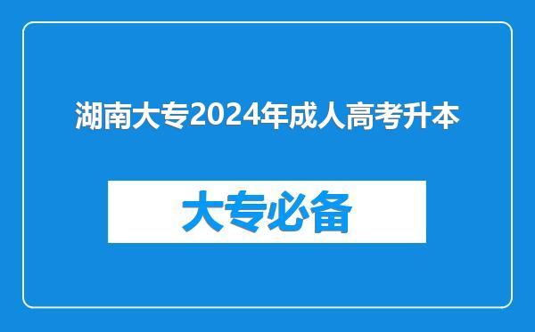 湖南大专2024年成人高考升本