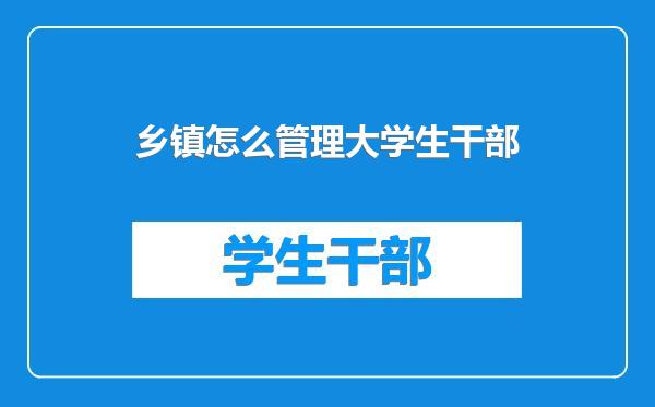 乡镇怎么管理大学生干部