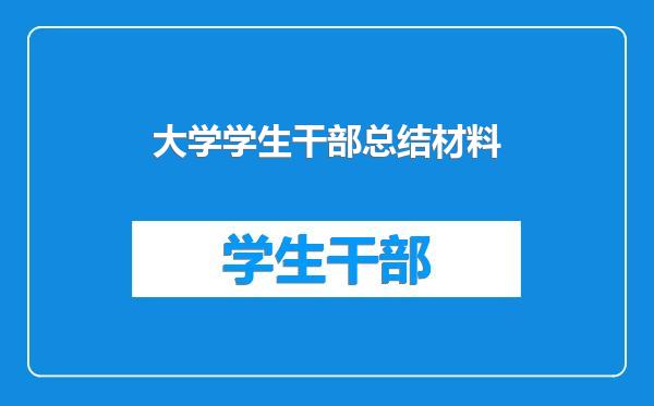 大学学生干部总结材料