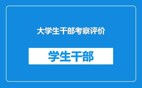 大学生干部考察评价