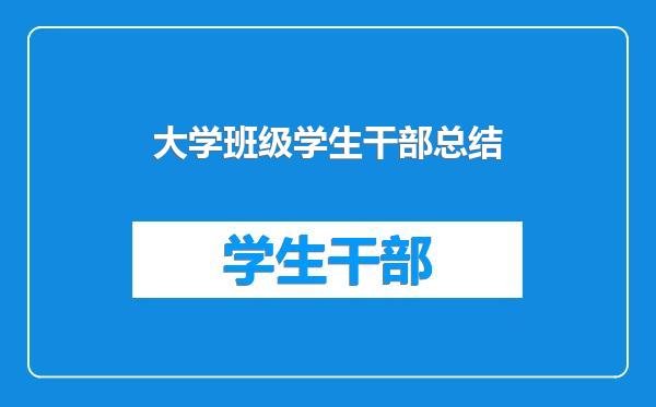 大学班级学生干部总结