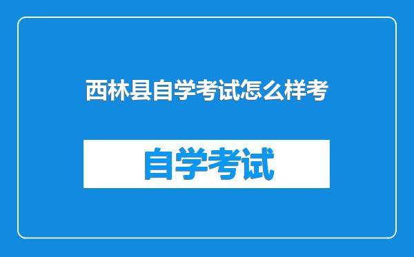 西林县自学考试怎么样考