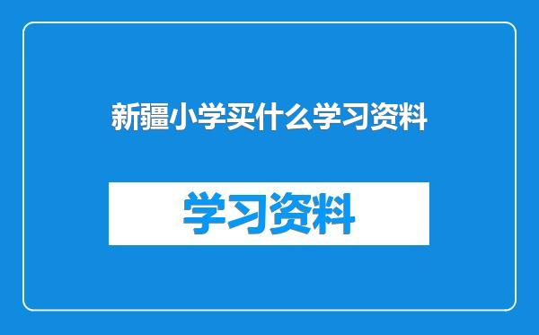 新疆小学买什么学习资料