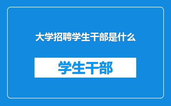 大学招聘学生干部是什么