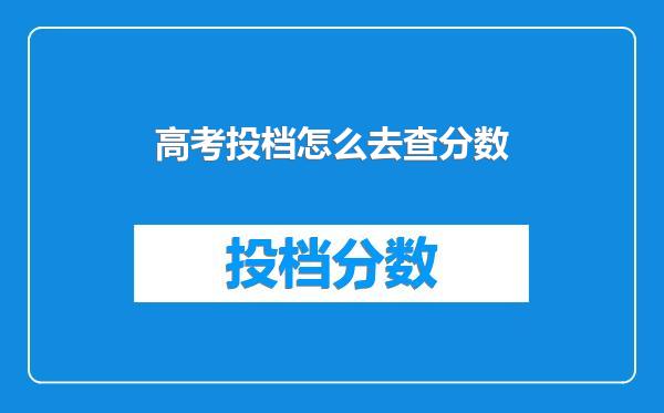 高考投档怎么去查分数