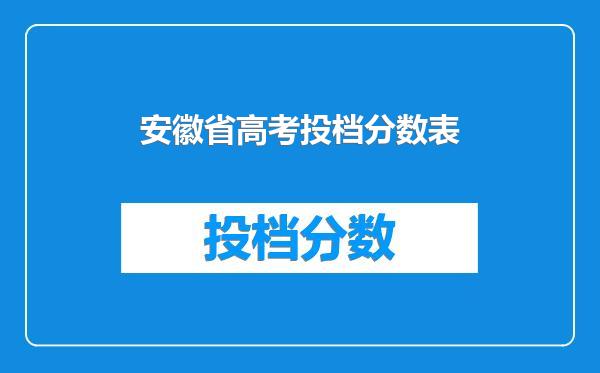 安徽省高考投档分数表