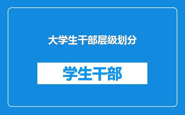 大学生干部层级划分