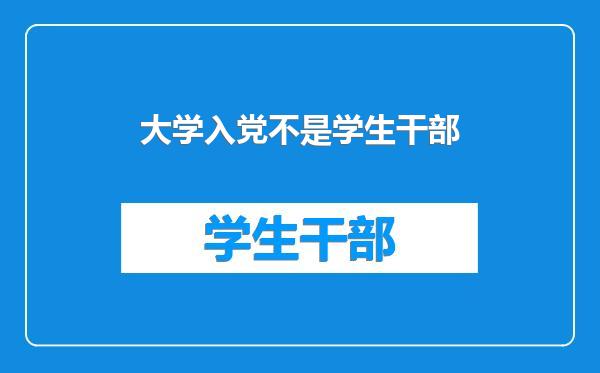 大学入党不是学生干部