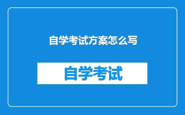 自学考试方案怎么写