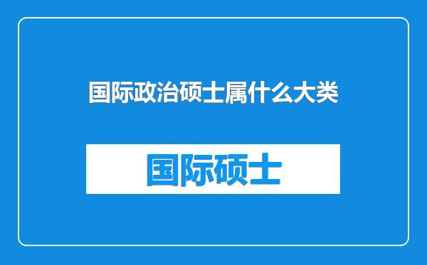 国际政治硕士属什么大类