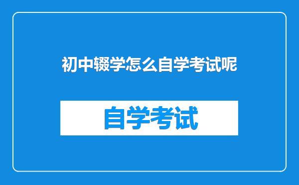 初中辍学怎么自学考试呢