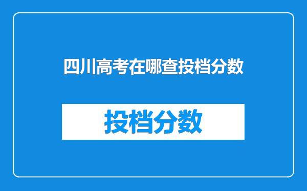 四川高考在哪查投档分数