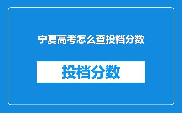 宁夏高考怎么查投档分数