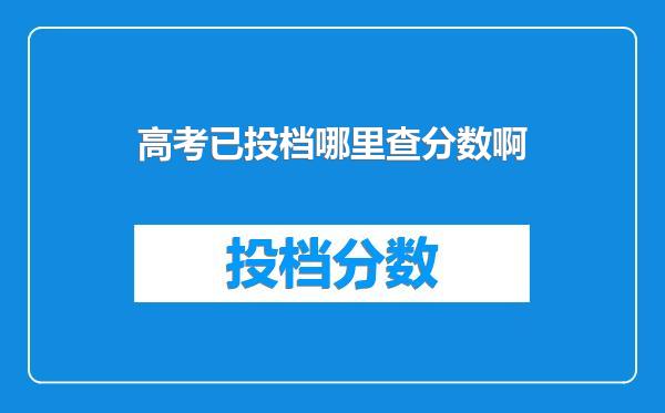 高考已投档哪里查分数啊