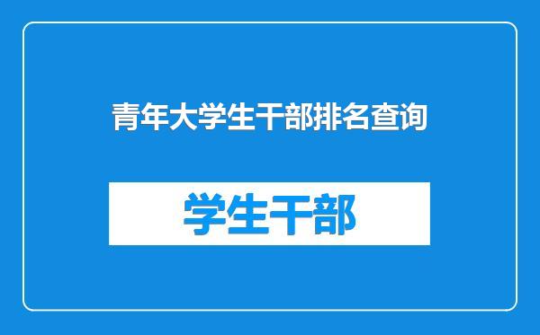 青年大学生干部排名查询