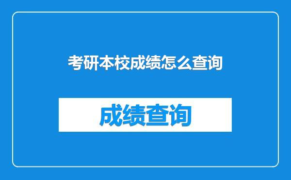 考研本校成绩怎么查询