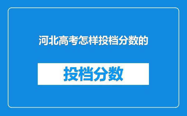 河北高考怎样投档分数的