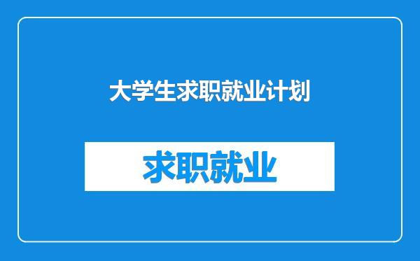 大学生求职就业计划