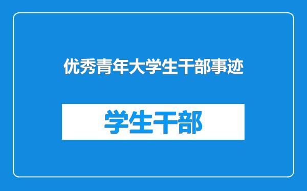 优秀青年大学生干部事迹