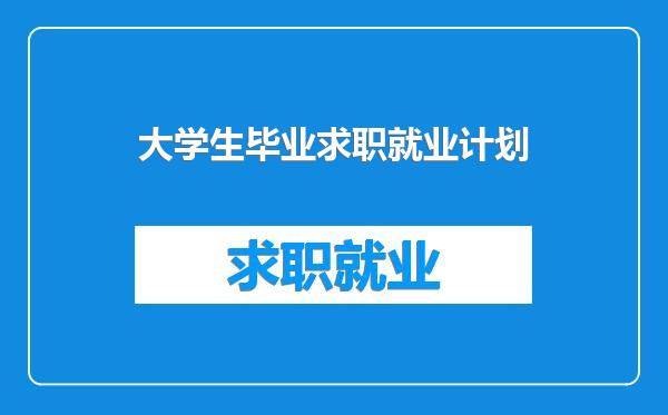 大学生毕业求职就业计划