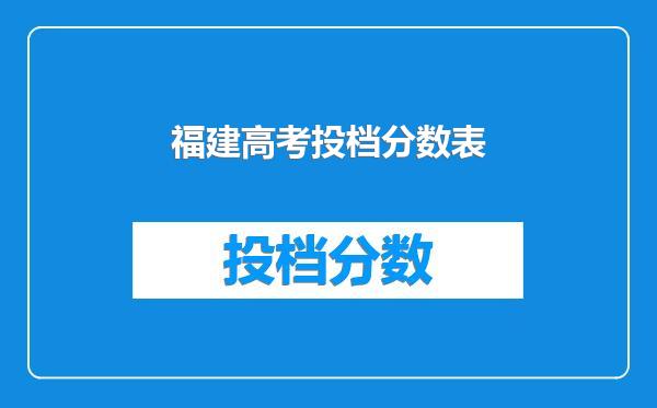 福建高考投档分数表